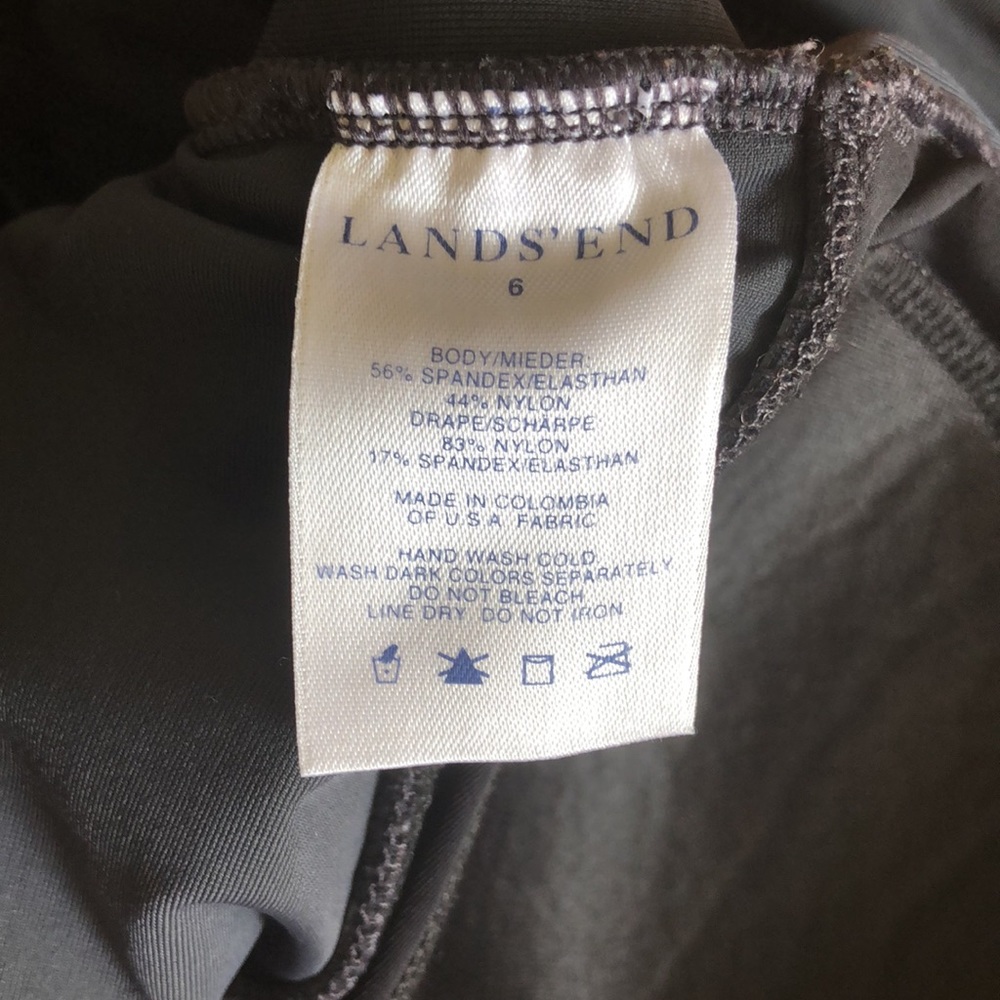 Land’s End charcoaled gray one piece swimsuit size 6 - Picture 3 of 4